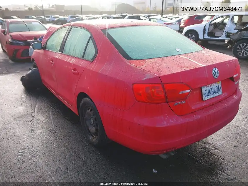 3VWDP7AJ7CM348471 2012 Volkswagen Jetta 2.5L Se