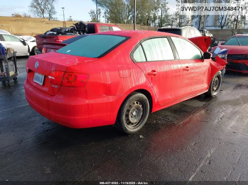 3VWDP7AJ7CM348471 2012 Volkswagen Jetta 2.5L Se
