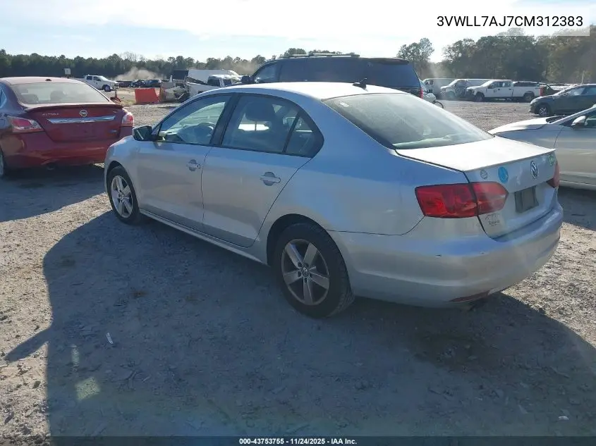 3VWLL7AJ7CM312383 2012 Volkswagen Jetta 2.0L Tdi