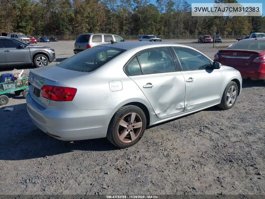 3VWLL7AJ7CM312383 2012 Volkswagen Jetta 2.0L Tdi