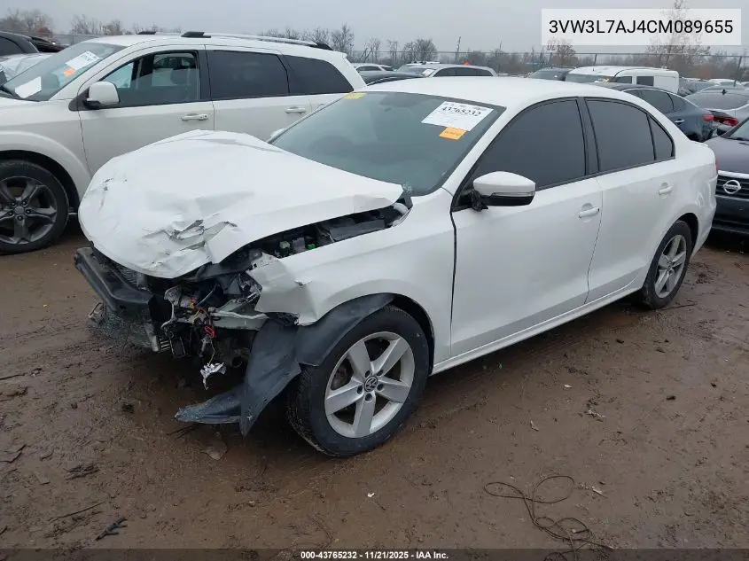 3VW3L7AJ4CM089655 2012 Volkswagen Jetta 2.0L Tdi