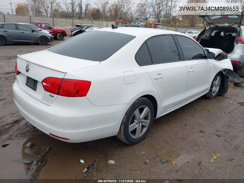 3VW3L7AJ4CM089655 2012 Volkswagen Jetta 2.0L Tdi