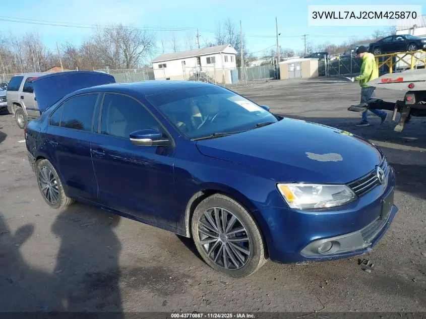 3VWLL7AJ2CM425870 2012 Volkswagen Jetta 2.0L Tdi