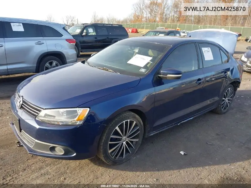 3VWLL7AJ2CM425870 2012 Volkswagen Jetta 2.0L Tdi