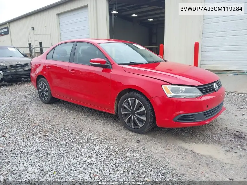 3VWDP7AJ3CM119284 2012 Volkswagen Jetta 2.5L Se