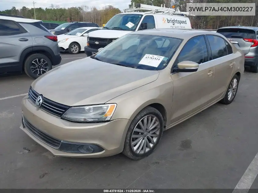 3VWLP7AJ4CM300227 2012 Volkswagen Jetta 2.5L Sel
