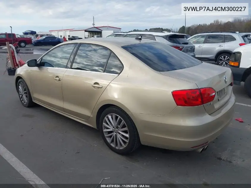 3VWLP7AJ4CM300227 2012 Volkswagen Jetta 2.5L Sel