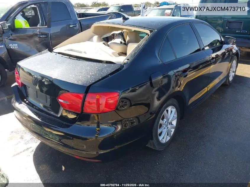 3VWDX7AJXCM473710 2012 Volkswagen Jetta 2.5L Se