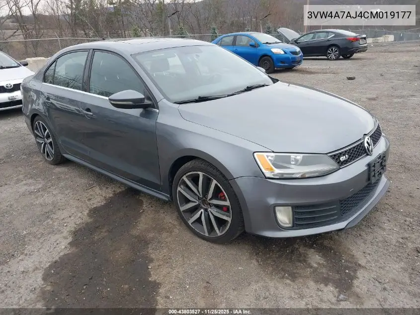 3VW4A7AJ4CM019177 2012 Volkswagen Jetta Gli Autobahn