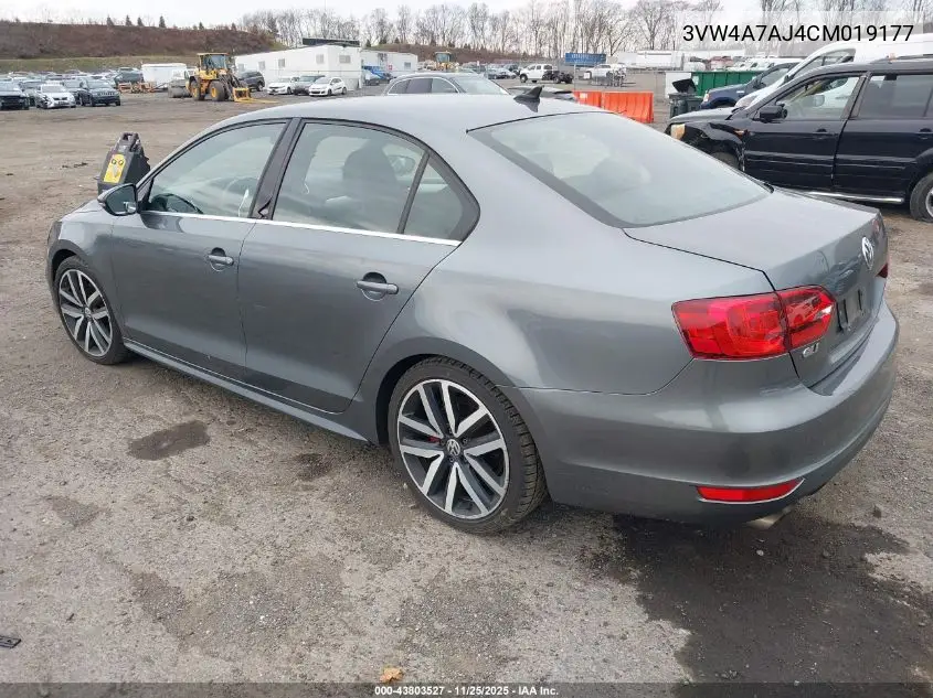 3VW4A7AJ4CM019177 2012 Volkswagen Jetta Gli Autobahn