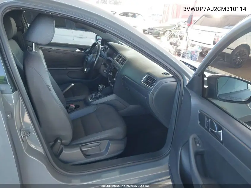 3VWDP7AJ2CM310114 2012 Volkswagen Jetta 2.5L Se