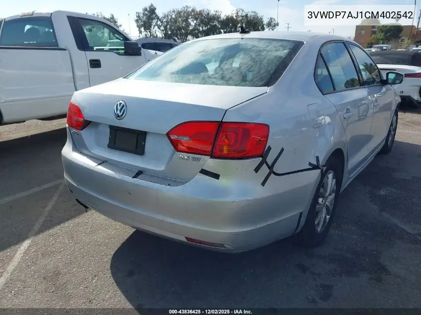 3VWDP7AJ1CM402542 2012 Volkswagen Jetta 2.5L Se