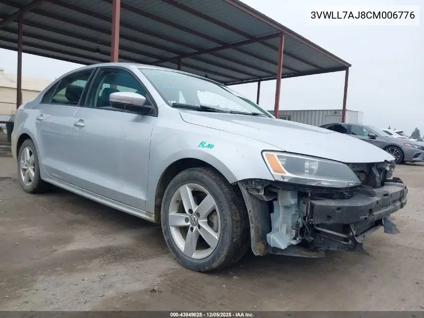 3VWLL7AJ8CM006776 2012 Volkswagen Jetta 2.0L Tdi