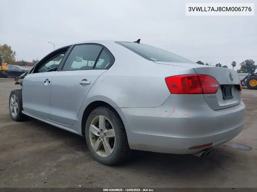 3VWLL7AJ8CM006776 2012 Volkswagen Jetta 2.0L Tdi