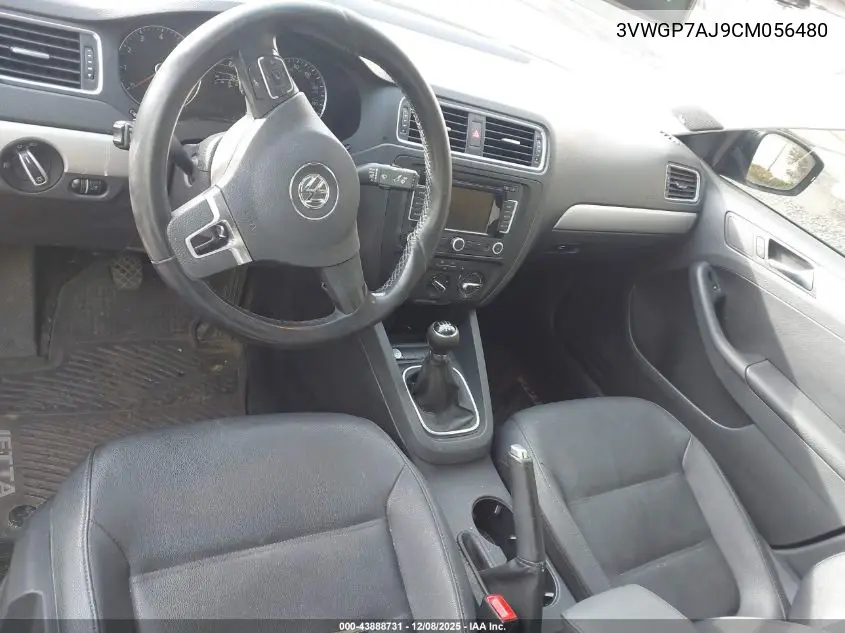 3VWGP7AJ9CM056480 2012 Volkswagen Jetta 2.5L Sel