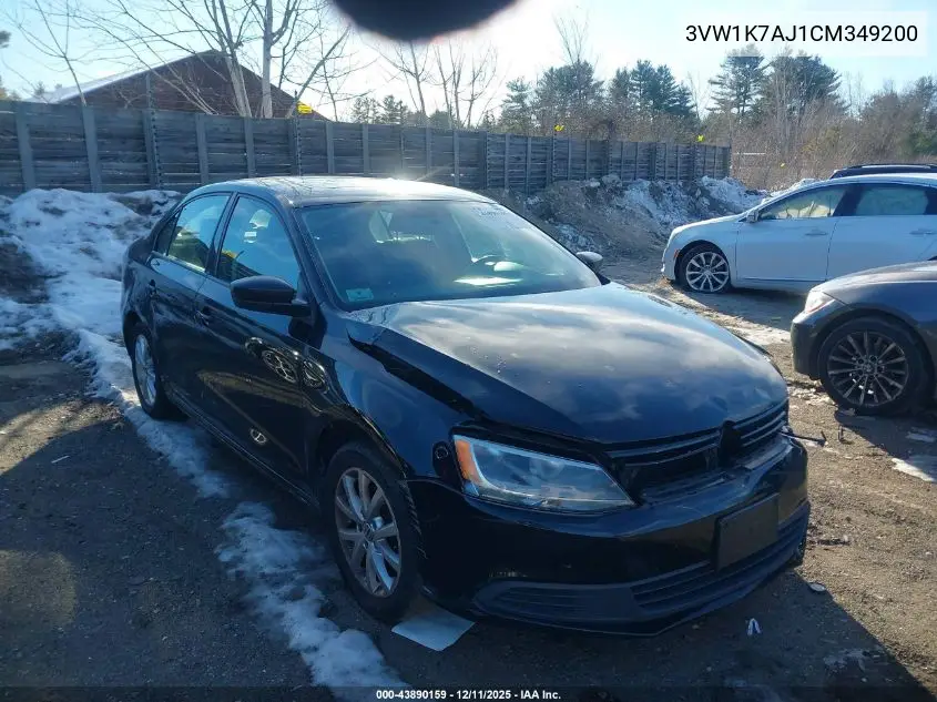 3VW1K7AJ1CM349200 2012 Volkswagen Jetta 2.0L S