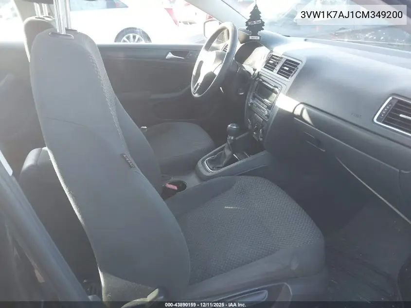 3VW1K7AJ1CM349200 2012 Volkswagen Jetta 2.0L S