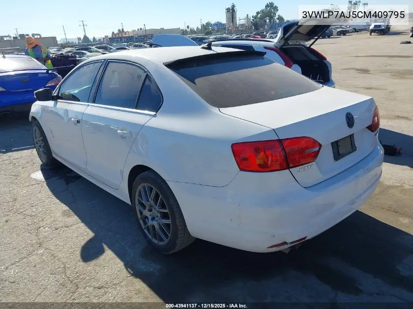 3VWLP7AJ5CM409795 2012 Volkswagen Jetta 2.5L Sel