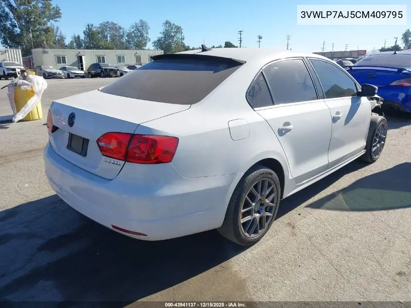 3VWLP7AJ5CM409795 2012 Volkswagen Jetta 2.5L Sel