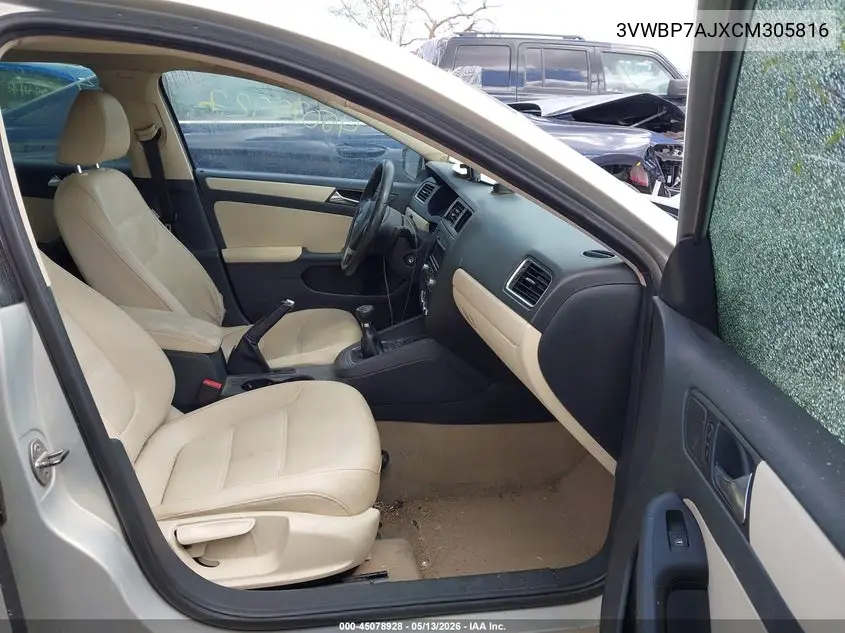 3VWBP7AJXCM305816 2012 Volkswagen Jetta 2.5L Se