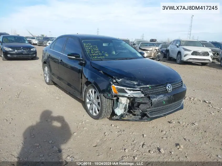 3VWLX7AJ8DM417245 2013 Volkswagen Jetta 2.5L Highline