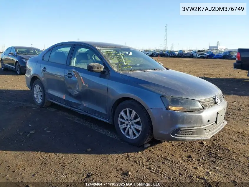 3VW2K7AJ2DM376749 2013 Volkswagen Jetta S