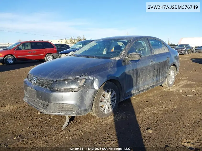 3VW2K7AJ2DM376749 2013 Volkswagen Jetta S