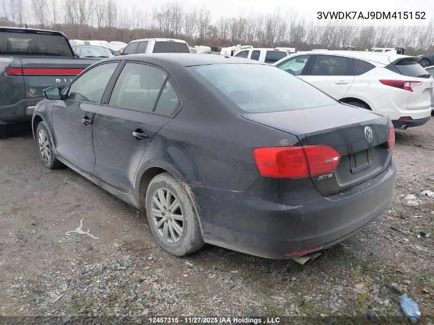 3VWDK7AJ9DM415152 2013 Volkswagen Jetta 2.0L Comfortline