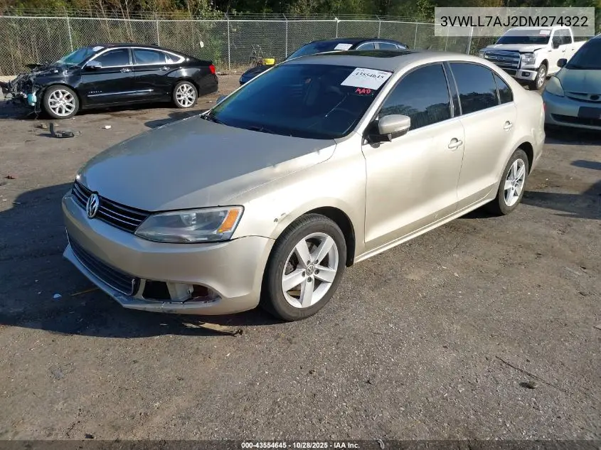 3VWLL7AJ2DM274322 2013 Volkswagen Jetta 2.0L Tdi