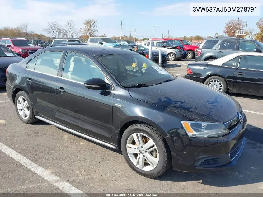 3VW637AJ6DM278791 2013 Volkswagen Jetta Hybrid Sel