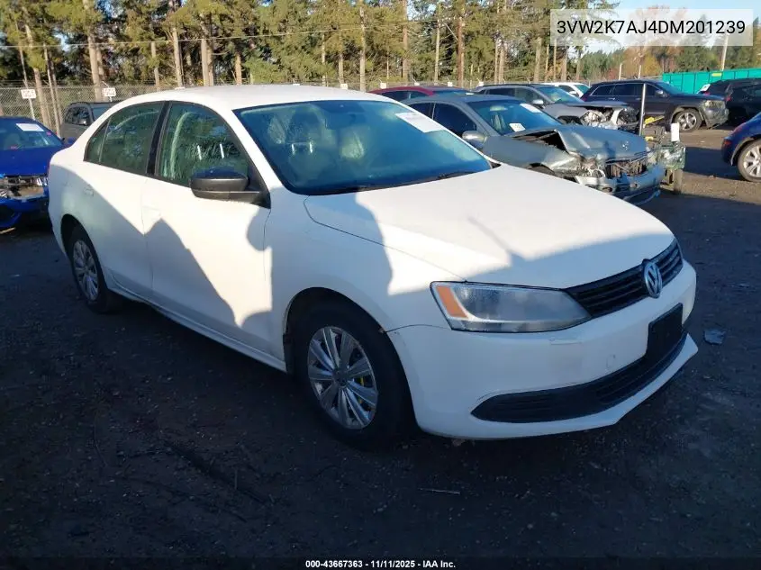 3VW2K7AJ4DM201239 2013 Volkswagen Jetta 2.0L S