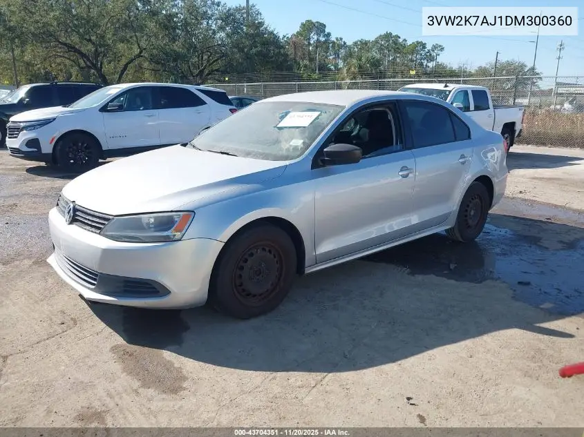 3VW2K7AJ1DM300360 2013 Volkswagen Jetta 2.0L S