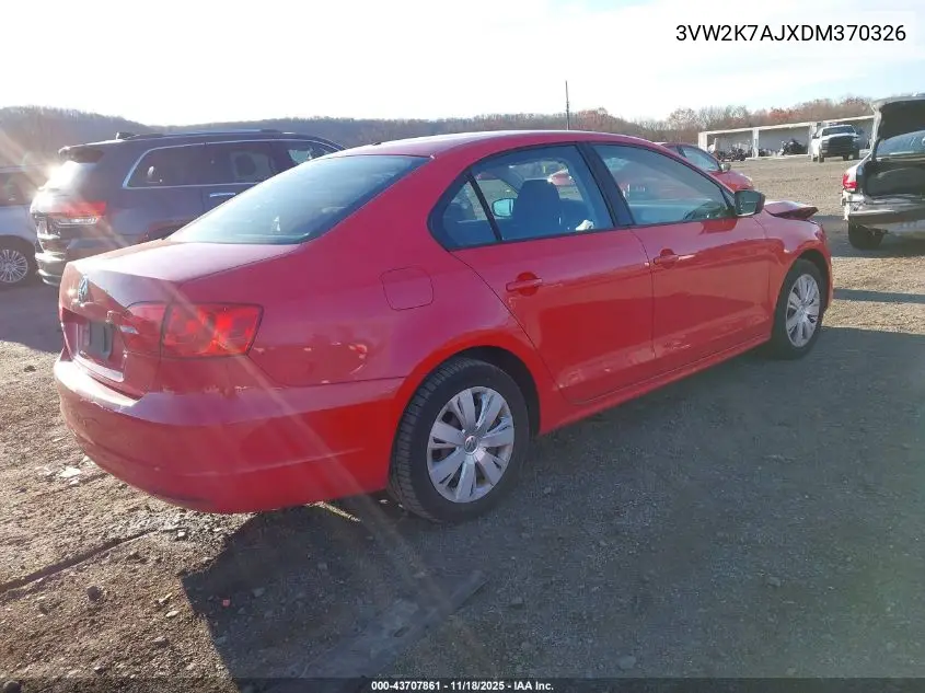 3VW2K7AJXDM370326 2013 Volkswagen Jetta 2.0L S