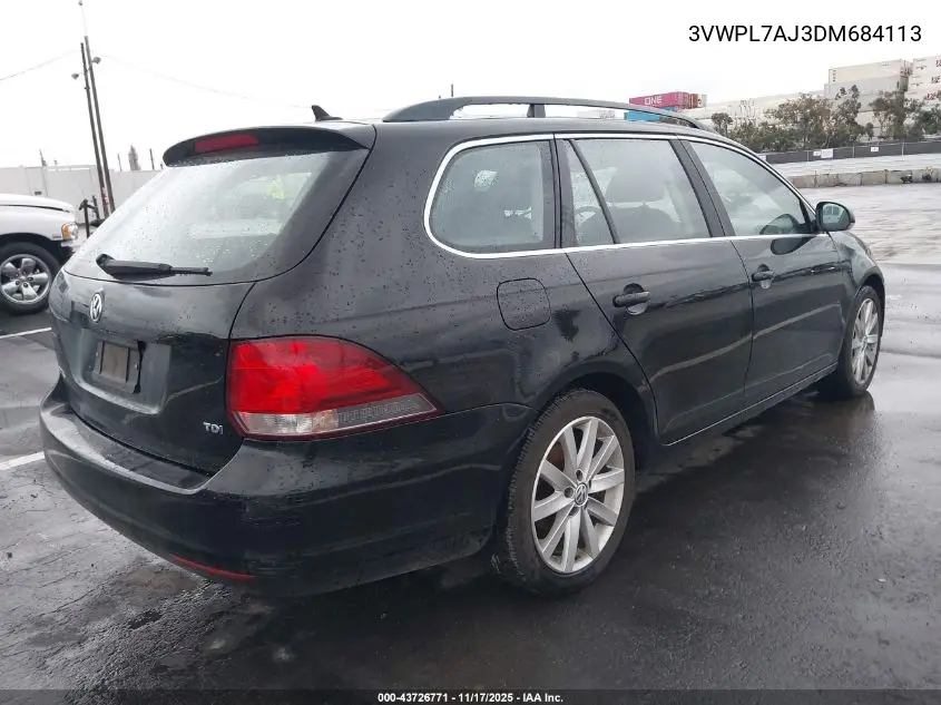3VWPL7AJ3DM684113 2013 Volkswagen Jetta Sportwagen 2.0L Tdi