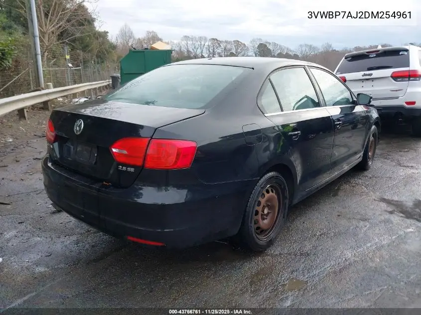3VWBP7AJ2DM254961 2013 Volkswagen Jetta 2.5L Se
