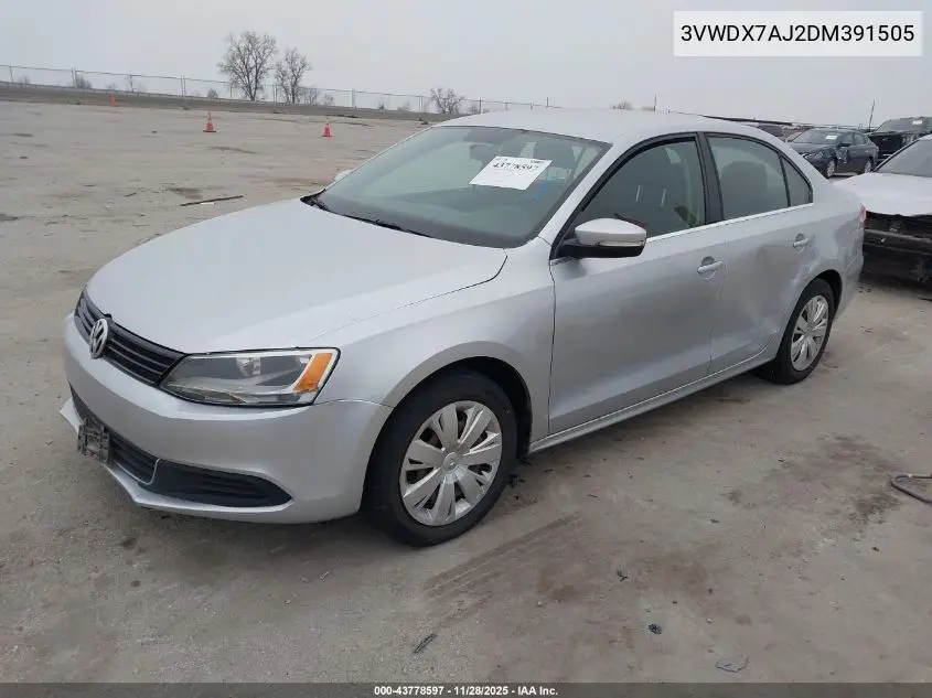 3VWDX7AJ2DM391505 2013 Volkswagen Jetta 2.5L Se