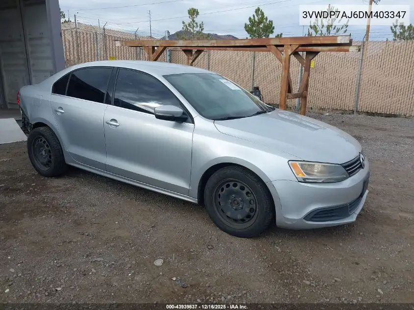 3VWDP7AJ6DM403347 2013 Volkswagen Jetta 2.5L Se