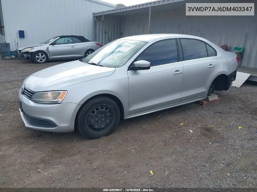 3VWDP7AJ6DM403347 2013 Volkswagen Jetta 2.5L Se