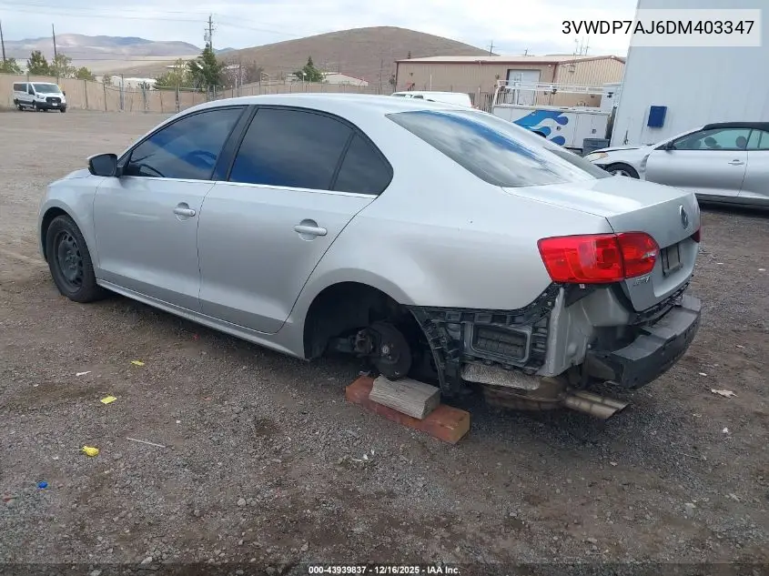 3VWDP7AJ6DM403347 2013 Volkswagen Jetta 2.5L Se