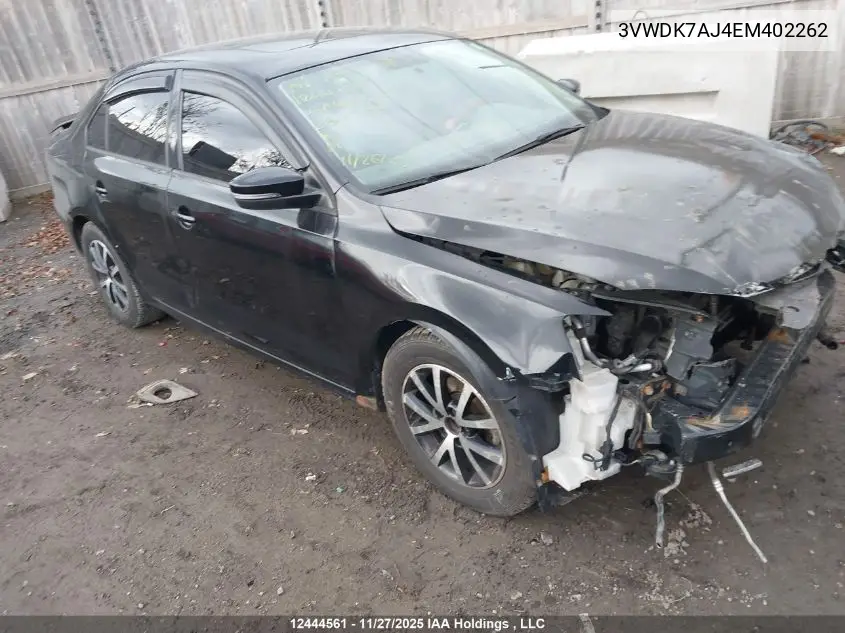 3VWDK7AJ4EM402262 2014 Volkswagen Jetta 2.0L Comfortline