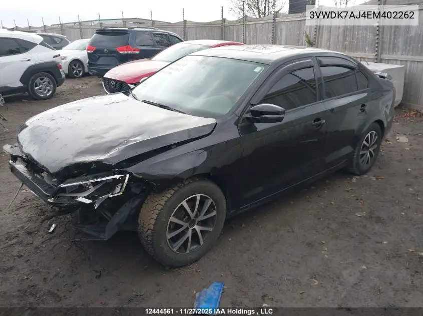 3VWDK7AJ4EM402262 2014 Volkswagen Jetta 2.0L Comfortline