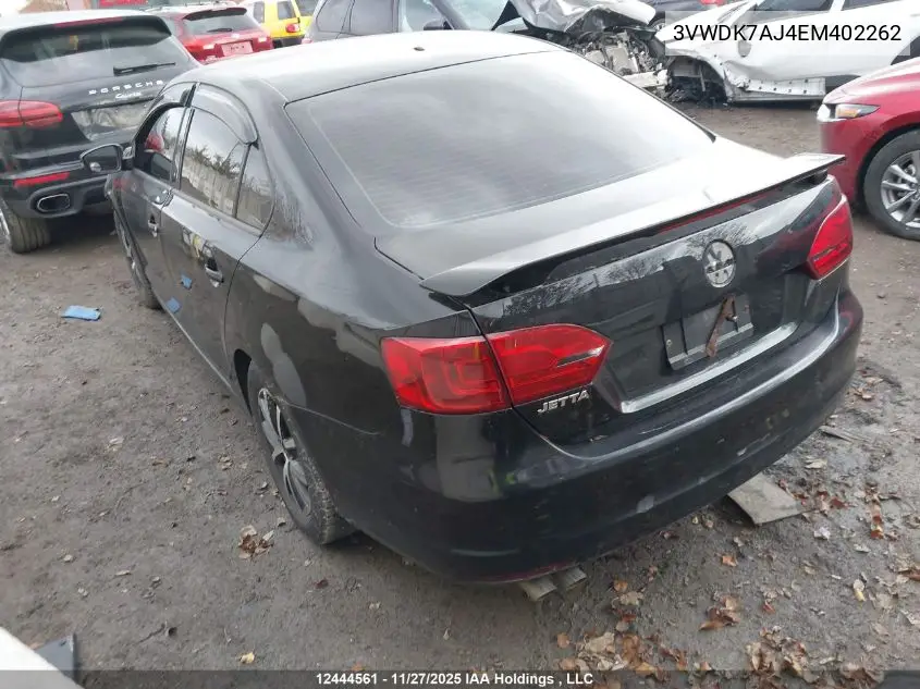 3VWDK7AJ4EM402262 2014 Volkswagen Jetta 2.0L Comfortline