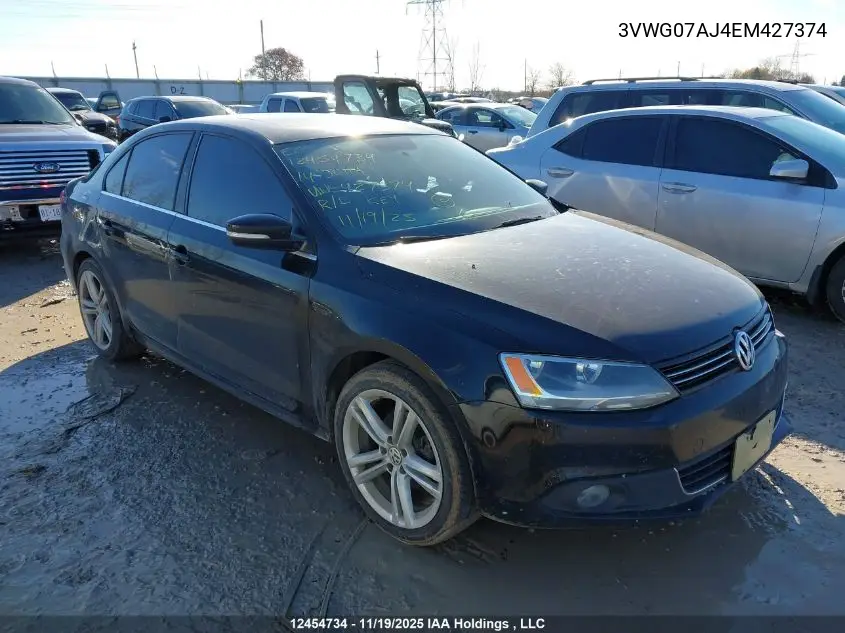 3VWG07AJ4EM427374 2014 Volkswagen Jetta 1.8 Tsi Highline