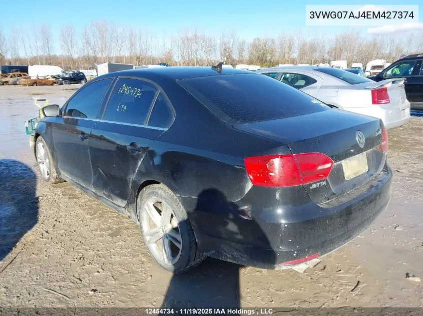 3VWG07AJ4EM427374 2014 Volkswagen Jetta 1.8 Tsi Highline