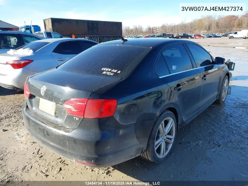 3VWG07AJ4EM427374 2014 Volkswagen Jetta 1.8 Tsi Highline