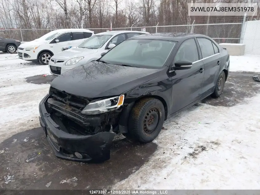 3VWL07AJ8EM351978 2014 Volkswagen Jetta 1.8 Tsi Highline