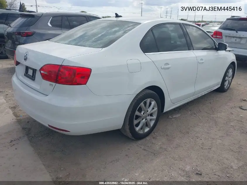 3VWD07AJ3EM445416 2014 Volkswagen Jetta 1.8T Se