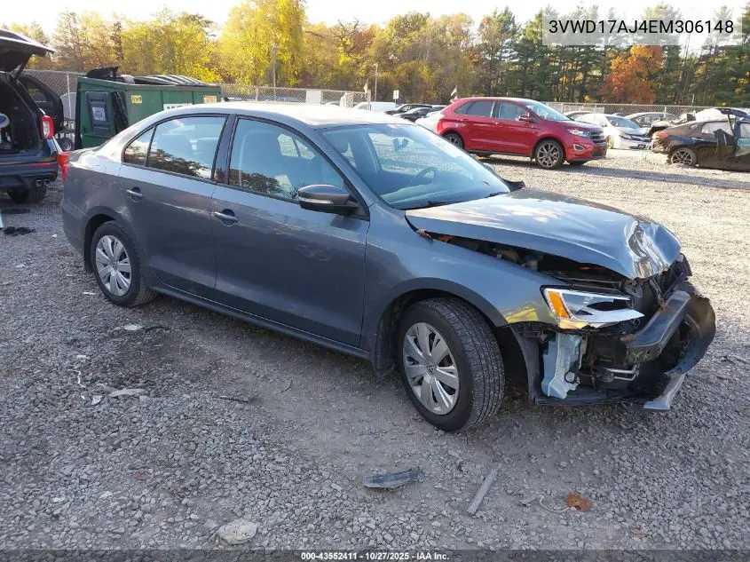 3VWD17AJ4EM306148 2014 Volkswagen Jetta 1.8T Se