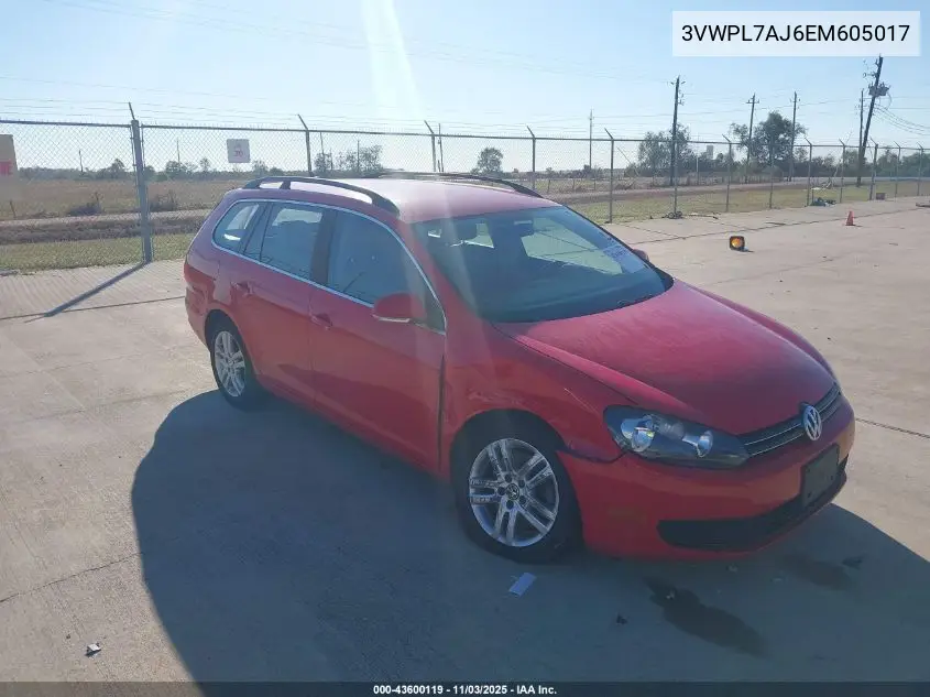 3VWPL7AJ6EM605017 2014 Volkswagen Jetta Sportwagen 2.0L Tdi
