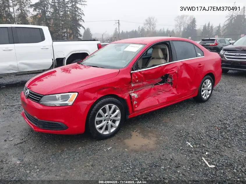 3VWD17AJ7EM370491 2014 Volkswagen Jetta Se